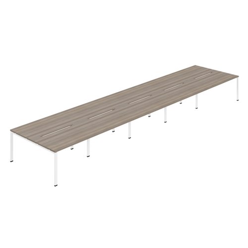 Synergy 10P Bench Desk 1600X800mm GoalPost Grey Oak/White
