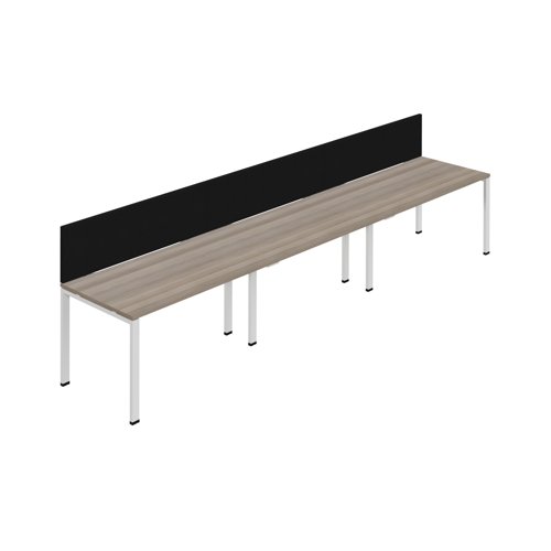 Synergy 3SP Bench Desk 1600X800mm GoalPost Grey Oak/White Black Screen