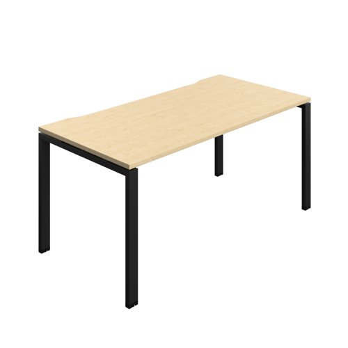 Synergy Bench with Cut Out: 1 Person (FSC) : Goal Post Leg : 1600 800 Maple/Black
