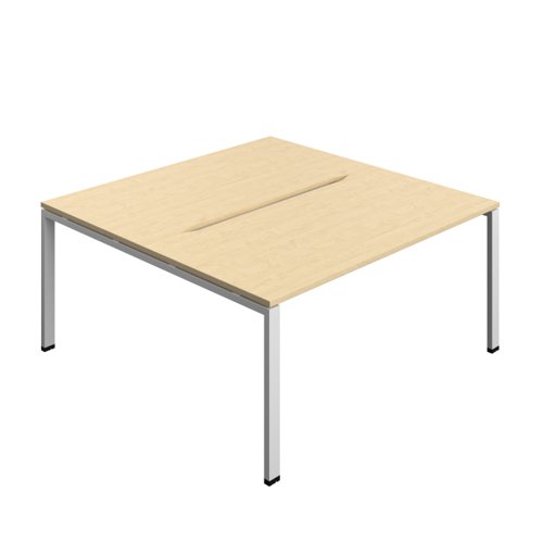 Synergy Bench with Cut Out: 2 Person (FSC) : Goal Post Leg : 1600 800 Maple/Silver