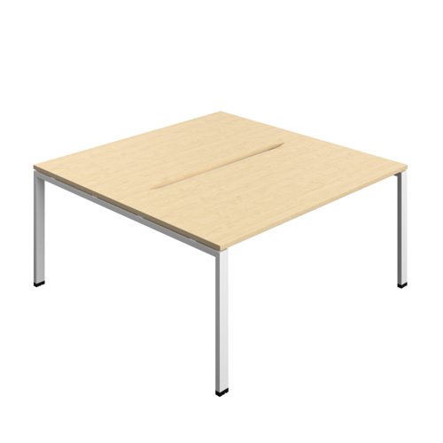 Synergy Bench with Cut Out: 2 Person (FSC) : Goal Post Leg : 1600 800 Maple/White
