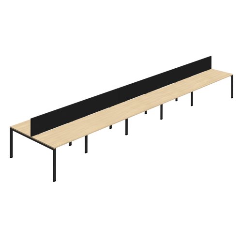 Synergy 10P Bench Desk 1600X800mm GoalPost Nova Oak/Black Black Screen
