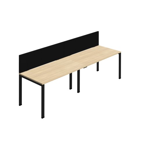 Synergy 2SP Bench Desk 1600X800mm GoalPost Nova Oak/Black Black Screen