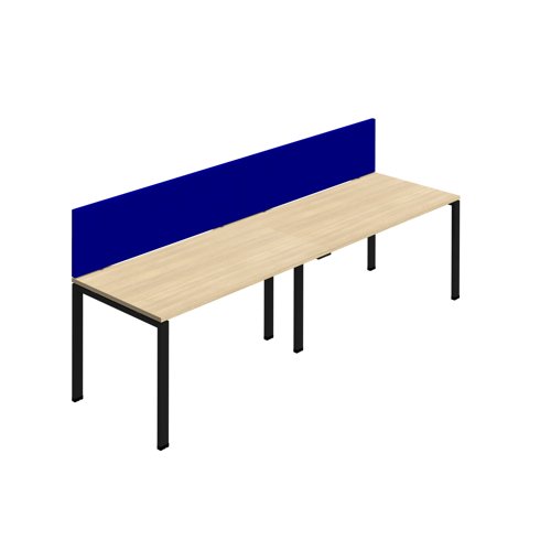 Synergy 2SP Bench Desk 1600X800mm GoalPost Nova Oak/Black Royal Blue Screen