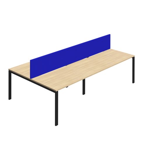 Synergy 4P Bench Desk 1600X800mm GoalPost Nova Oak/Black Royal Blue Screen