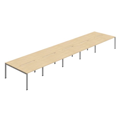 Synergy 10P Bench Desk 1600X800mm GoalPost Nova Oak/Silver