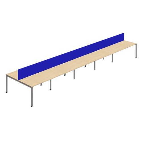 Synergy 10P Bench Desk 1600X800mm GoalPost Nova Oak/Silver Royal Blue Screen