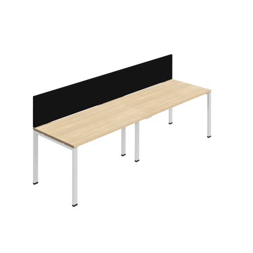 Synergy 2SP Bench Desk 1600X800mm GoalPost Nova Oak/White Black Screen