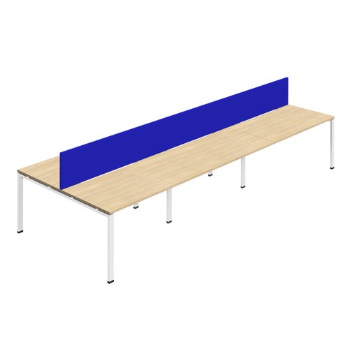 Synergy 6P Bench Desk 1600X800mm GoalPost Nova Oak/White Royal Blue Screen