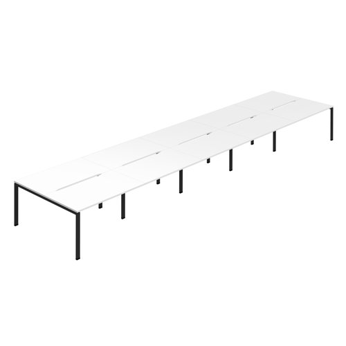 Synergy 10P Bench Desk 1600X800mm GoalPost White/Black