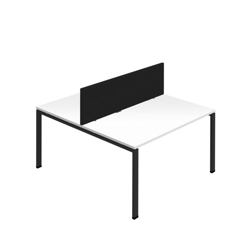 Synergy 2P Bench Desk 1600X800mm GoalPost White/Black Black Screen