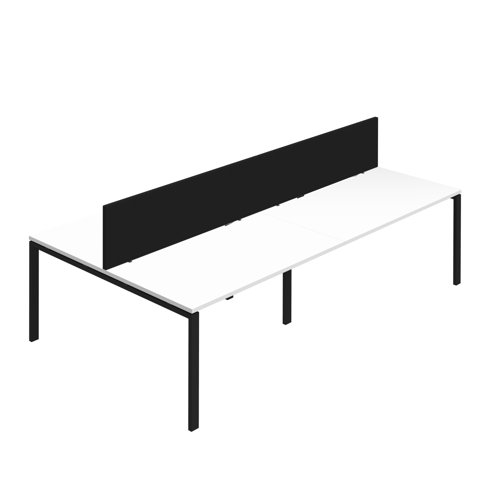 Synergy 4P Bench Desk 1600X800mm GoalPost White/Black Black Screen