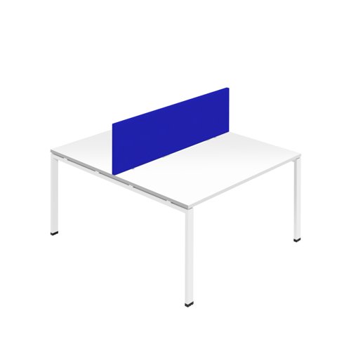 Synergy 2P Bench Desk 1600X800mm GoalPost White/White Royal Blue Screen