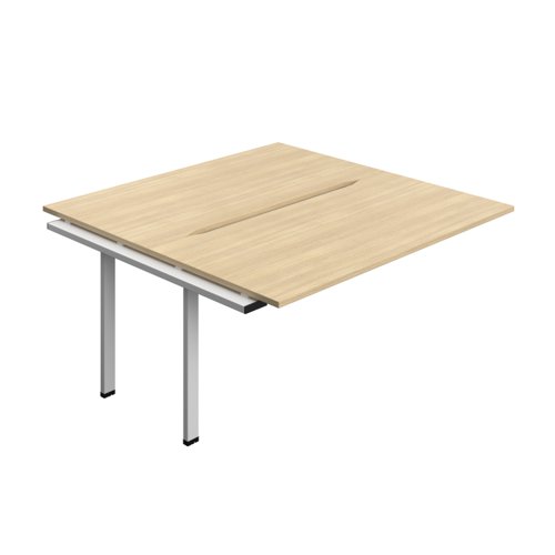 Synergy Bench Extension with Cut Out: 2 Person (FSC) : 1600 800 Nova Oak/Silver
