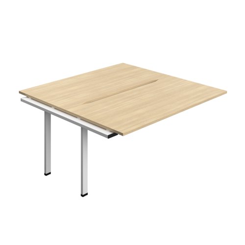 Synergy Bench Extension with Cut Out: 2 Person (FSC) : 1600 800 Nova Oak/White