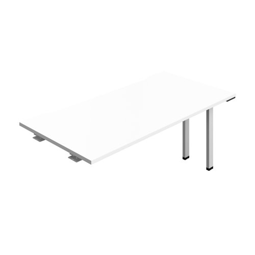 Synergy Bench Extension with Cut Out: 1 Person (FSC) : 1600 800 White/Silver