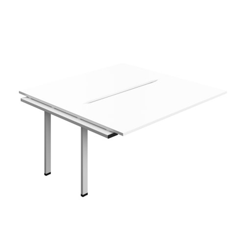 Synergy Bench Extension with Cut Out: 2 Person (FSC) : 1600 800 White/Silver