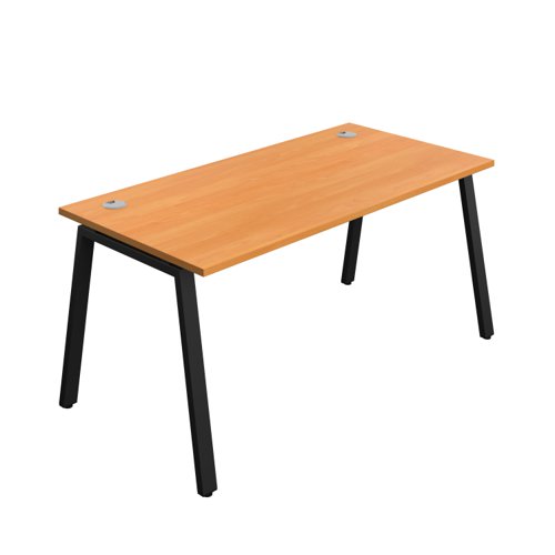 Synergy Bench with Cable Ports: 1 Person (FSC) : A-Frame Leg : 1600 800 Beech/Black