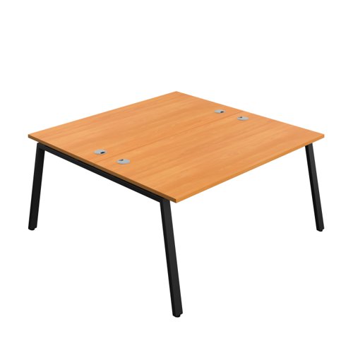 Synergy Bench with Cable Ports: 2 Person (FSC) : A-Frame Leg : 1600 800 Beech/Black