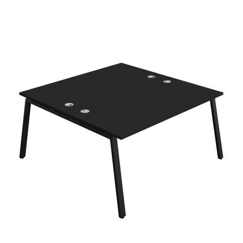 Synergy Bench with Cable Ports: 2 Person (FSC) : A-Frame Leg : 1600 800 Black/Black