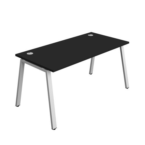 Synergy Bench with Cable Ports: 1 Person (FSC) : A-Frame Leg : 1600 800 Black/Silver