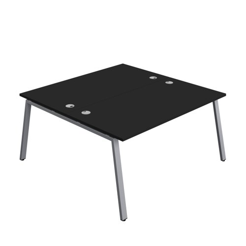 Synergy Bench with Cable Ports: 2 Person (FSC) : A-Frame Leg : 1600 800 Black/Silver