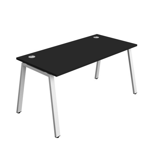 Synergy Bench with Cable Ports: 1 Person (FSC) : A-Frame Leg : 1600 800 Black/White