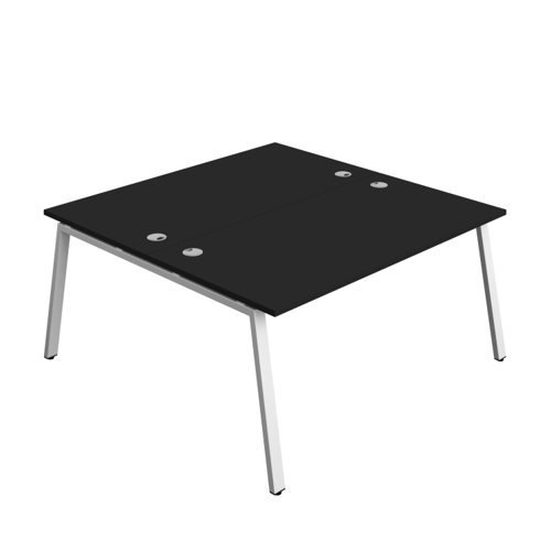 Synergy Bench with Cable Ports: 2 Person (FSC) : A-Frame Leg : 1600 800 Black/White