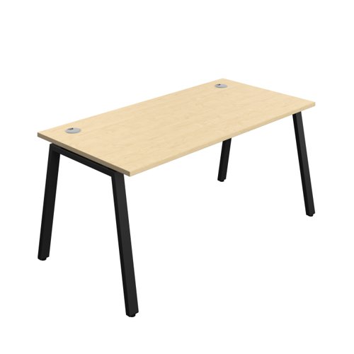 Synergy Bench with Cable Ports: 1 Person (FSC) : A-Frame Leg : 1600 800 Maple/Black