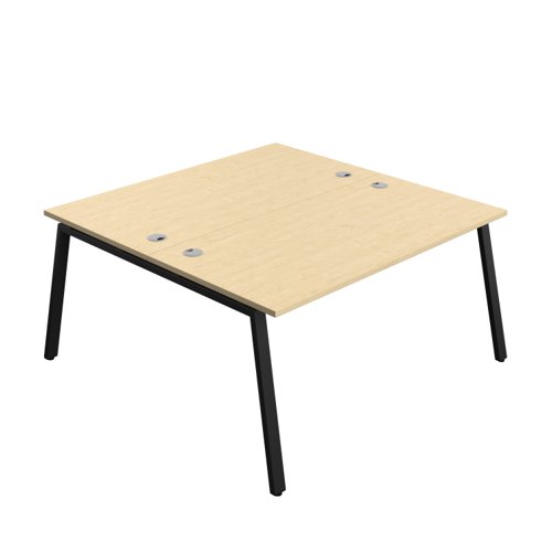 Synergy Bench with Cable Ports: 2 Person (FSC) : A-Frame Leg : 1600 800 Maple/Black