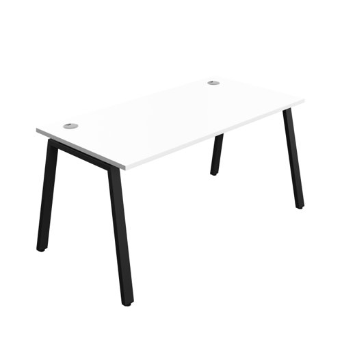Synergy Bench with Cable Ports: 1 Person (FSC) : A-Frame Leg : 1600 800 White/Black