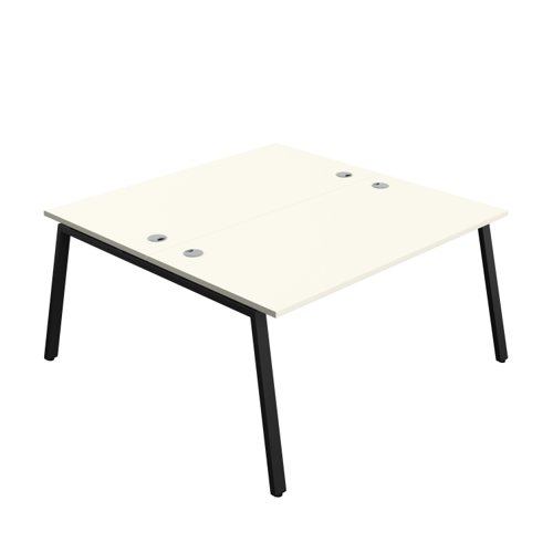 Synergy Bench with Cable Ports: 2 Person (FSC) : A-Frame Leg : 1600 800 White/Black