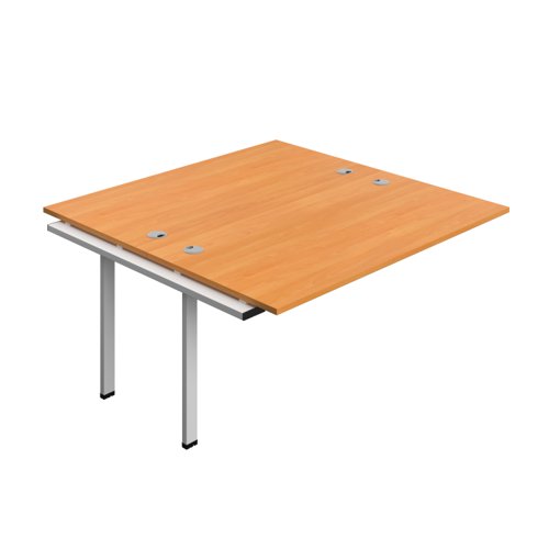 Synergy Bench Extension with Cable Ports: 2 Person (FSC) : 1600 800 Beech/Silver