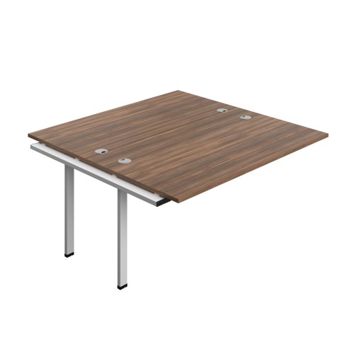 Synergy Bench Extension with Cable Ports: 2 Person (FSC) : 1600 800 Dark Walnut/Silver