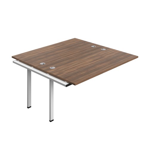 Synergy Bench Extension with Cable Ports: 2 Person (FSC) : 1600 800 Dark Walnut/White