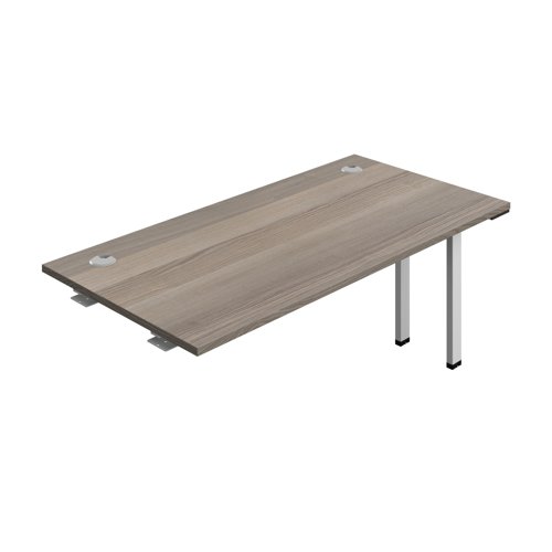 Synergy Bench Extension with Cable Ports: 1 Person (FSC) : 1600 800 Grey Oak/Silver