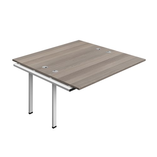 Synergy Bench Extension with Cable Ports: 2 Person (FSC) : 1600 800 Grey Oak/White