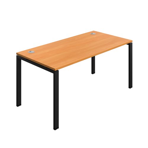 Synergy Bench with Cable Ports: 1 Person (FSC) : Goal Post Leg : 1600 800 Beech/Black