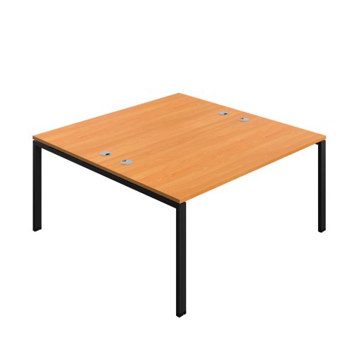 Synergy Bench with Cable Ports: 2 Person (FSC) : Goal Post Leg : 1600 800 Beech/Black