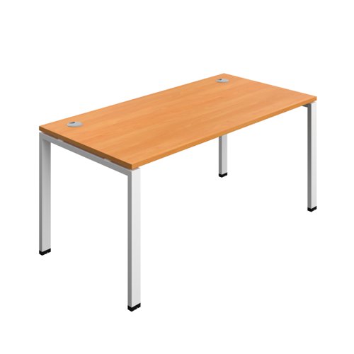 Synergy Bench with Cable Ports: 1 Person (FSC) : Goal Post Leg : 1600 800 Beech/White