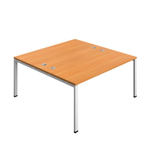 Synergy Bench with Cable Ports: 2 Person (FSC) : Goal Post Leg : 1600 800 Beech/White