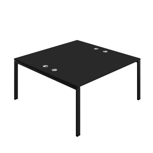 Synergy Bench with Cable Ports: 2 Person (FSC) : Goal Post Leg : 1600 800 Black/Black
