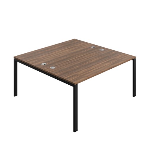 Synergy Bench with Cable Ports: 2 Person (FSC) : Goal Post Leg : 1600 800 Dark Walnut/Black