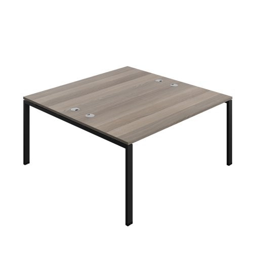Synergy Bench with Cable Ports: 2 Person (FSC) : Goal Post Leg : 1600 800 Grey Oak/Black