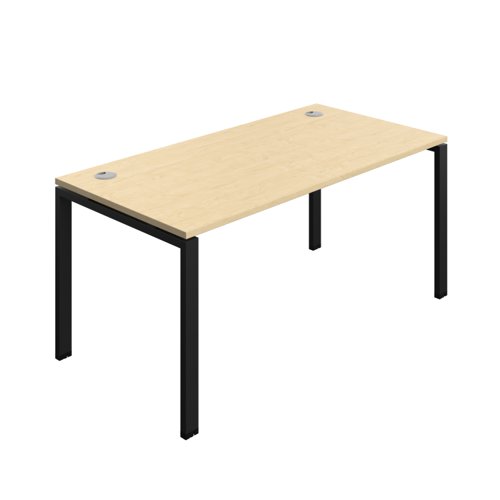 Synergy Bench with Cable Ports: 1 Person (FSC) : Goal Post Leg : 1600 800 Maple/Black