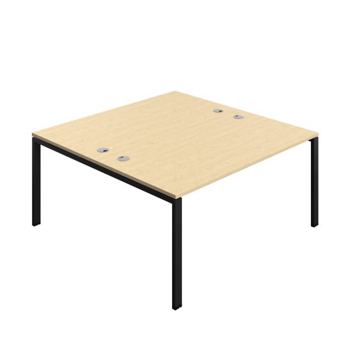 Synergy Bench with Cable Ports: 2 Person (FSC) : Goal Post Leg : 1600 800 Maple/Black
