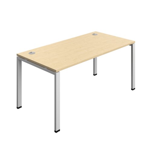 Synergy Bench with Cable Ports: 1 Person (FSC) : Goal Post Leg : 1600 800 Maple/Silver