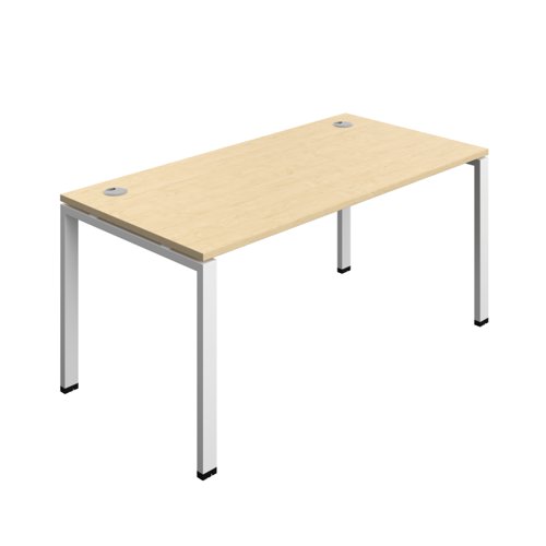 Synergy Bench with Cable Ports: 1 Person (FSC) : Goal Post Leg : 1600 800 Maple/White