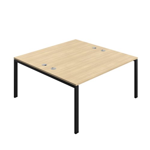 Synergy Bench with Cable Ports: 2 Person (FSC) : Goal Post Leg : 1600 800 Nova Oak/Black