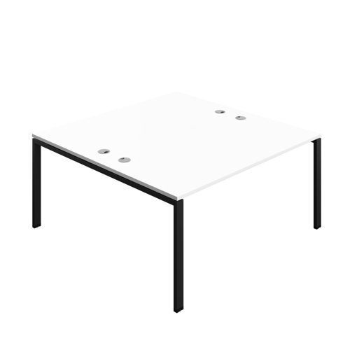 Synergy Bench with Cable Ports: 2 Person (FSC) : Goal Post Leg : 1600 800 White/Black